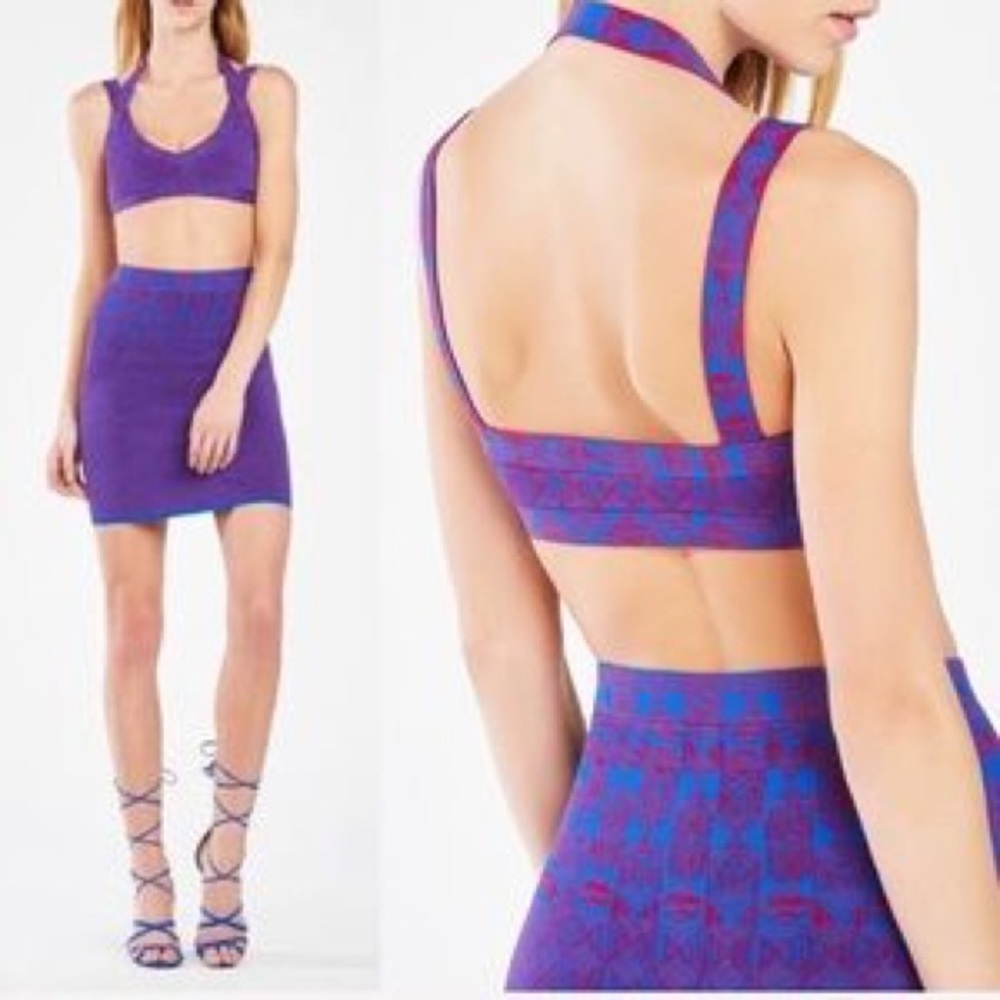 BCBG Maxazeria Kiana Geometric Jaquard Crop Too